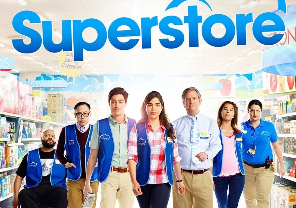 Title: Superstore with picture of store employees standing together