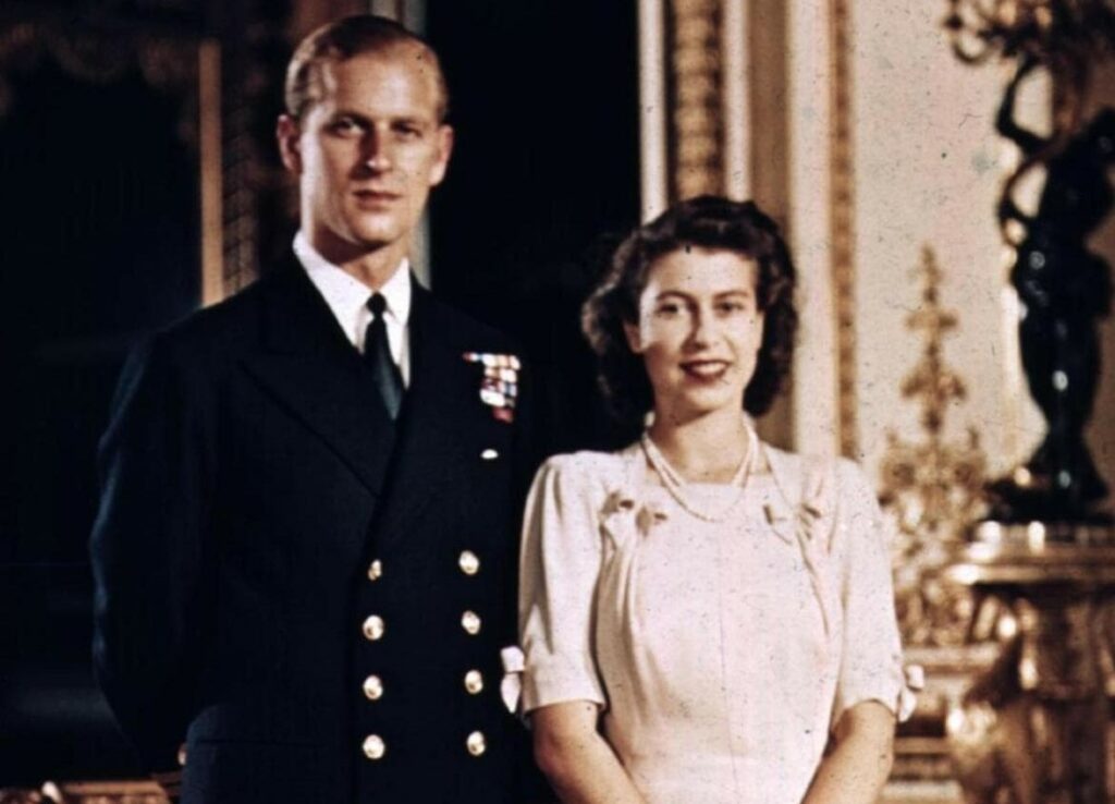A picture of Prince Philip and Queen Elizabeth from early in their relationship